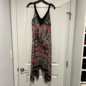 Adrianna Papell Black and red handkerchief dress